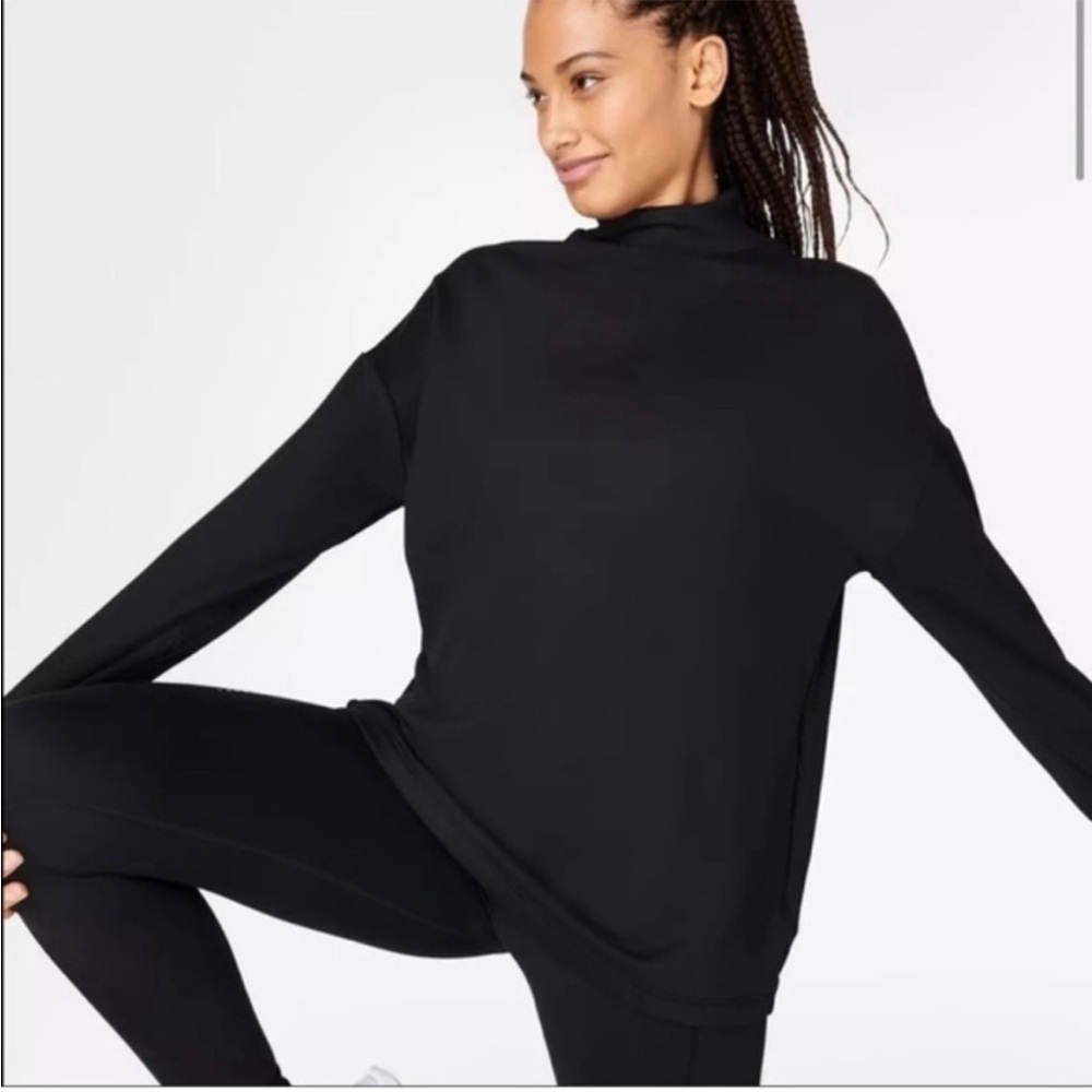 Sweaty Betty Eco Therma High Neck Sweatshirt Black Medium